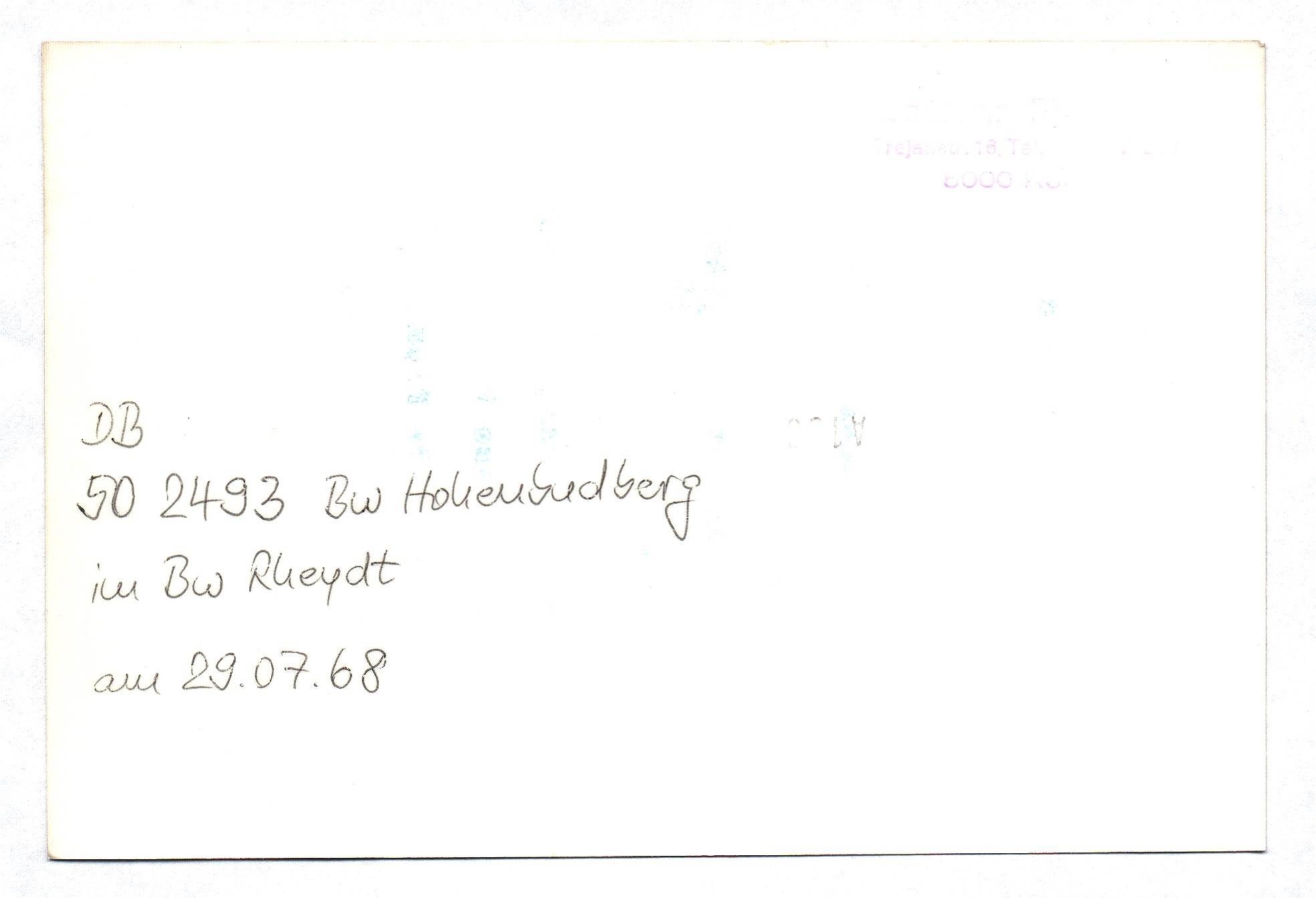 Foto DB Dampflok 50 2493 Bw Hohenbudberg im Bw Rheydt 29.07.1968