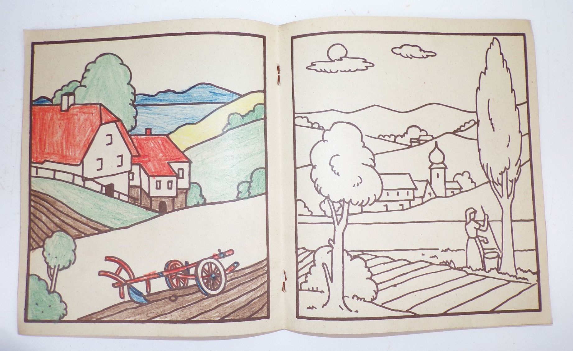 Altes Malbuch Bauer Landwirtschaft 