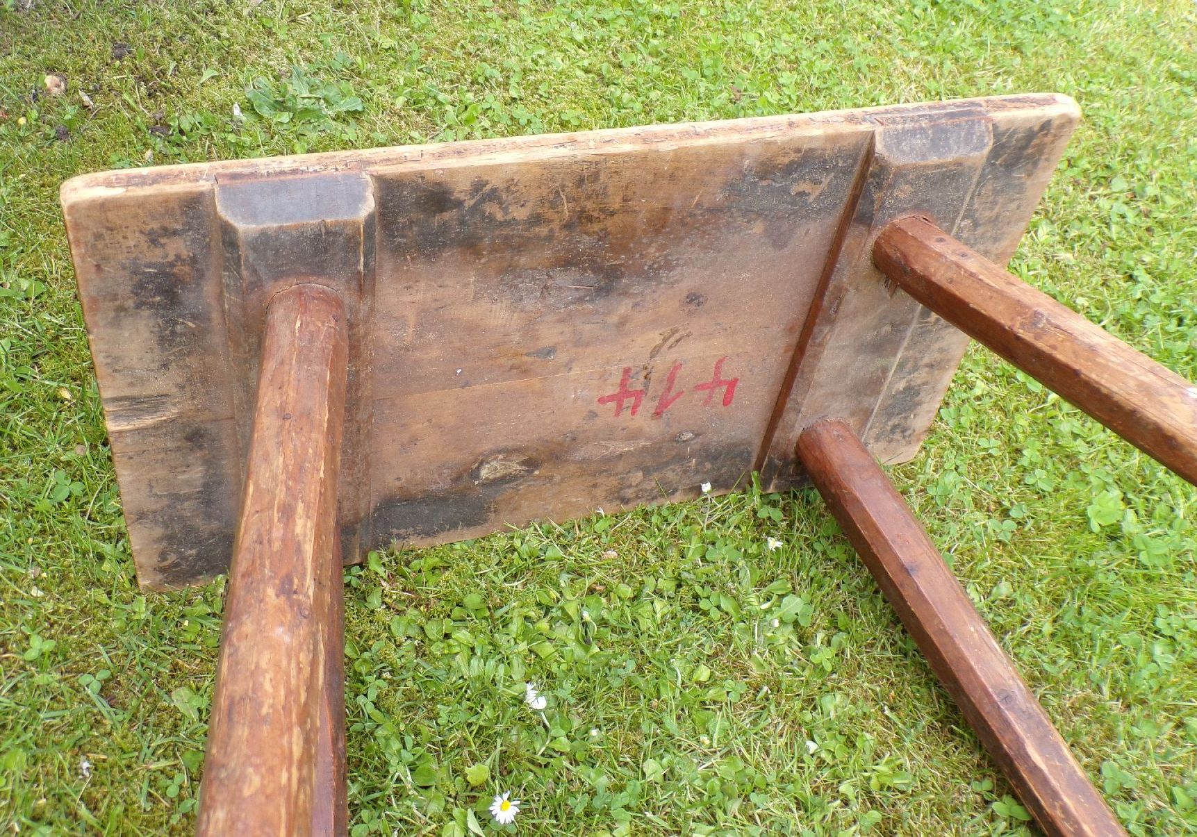 Alter Holzhocker Vierbein Hocker Schemel Industrie Look Vintage Werkstatthocker