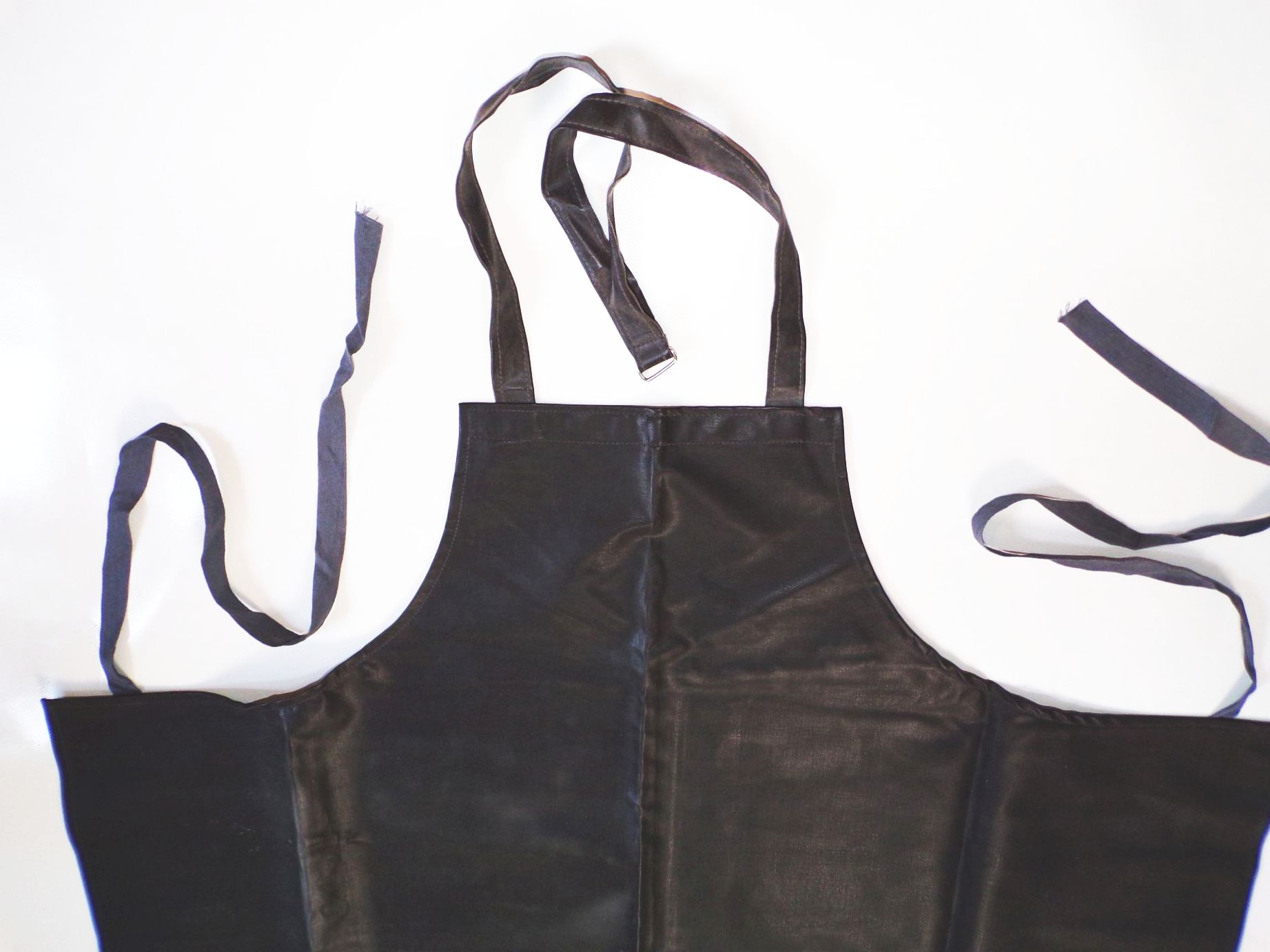 Alte Schürze Gummi Arbeitsschürze Schwarz DDR Vintage 