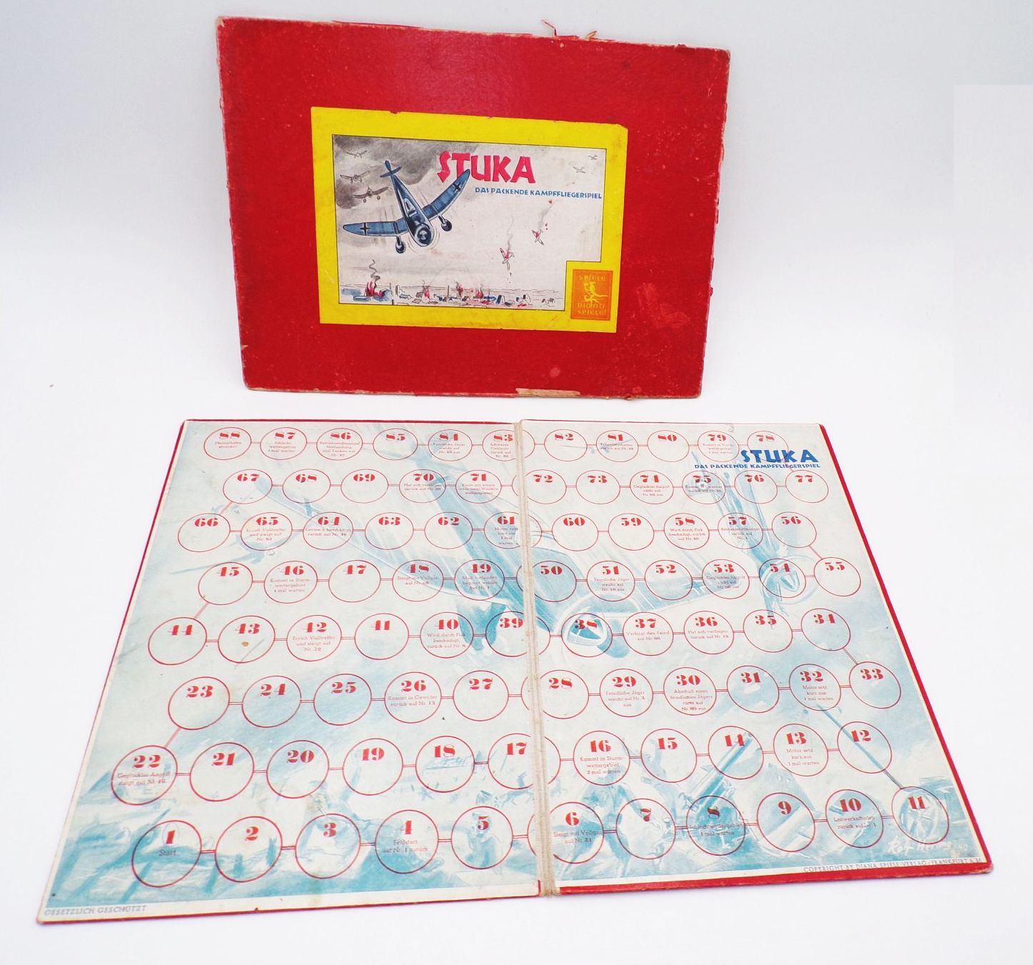 Stuka Das packende Kampffliegerspiel Diana Spiele Spielplan 2 Wk