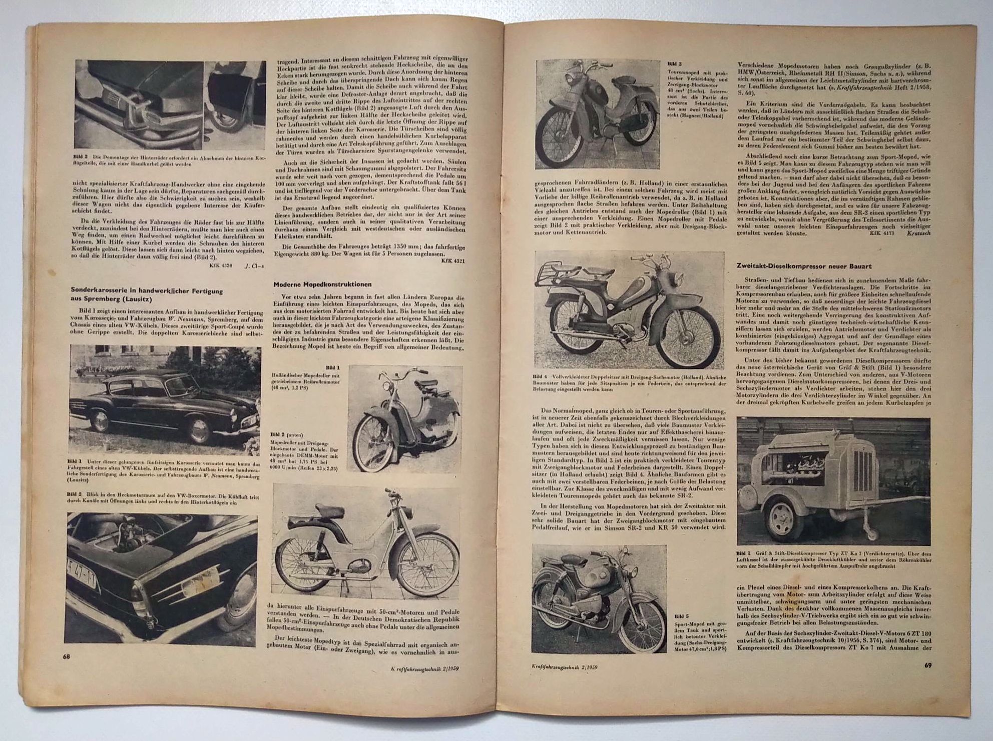 Kraftfahrzeugtechnik Zeitschrift DDR Nr 2 ROBUR Luftfederung 1959
