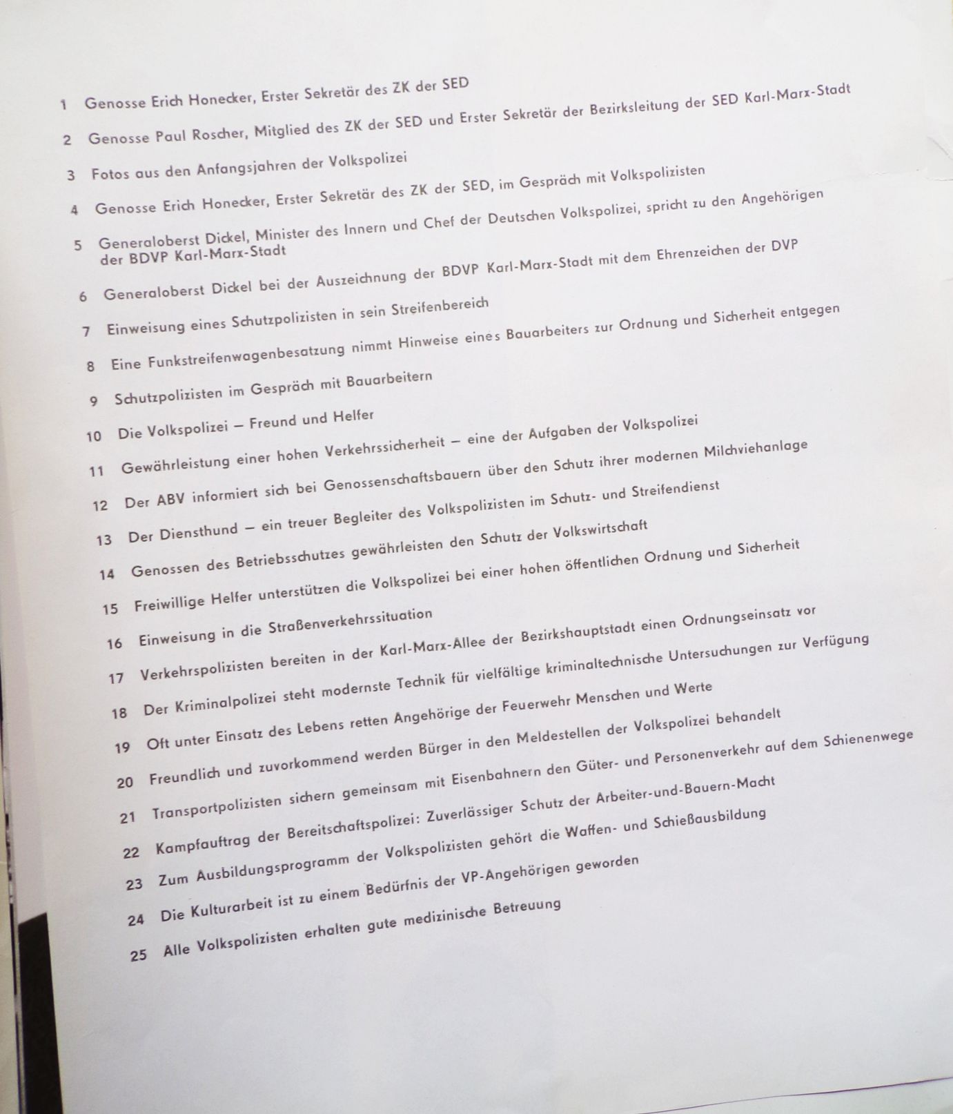 30 Jahre Deutsche Volkspolizei DDR Foto Mappe 1975 VP Fotografie 