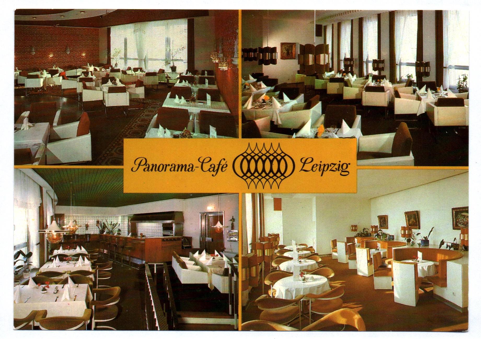 Ak Panorama Café Leipzig 1985 Roter Salon