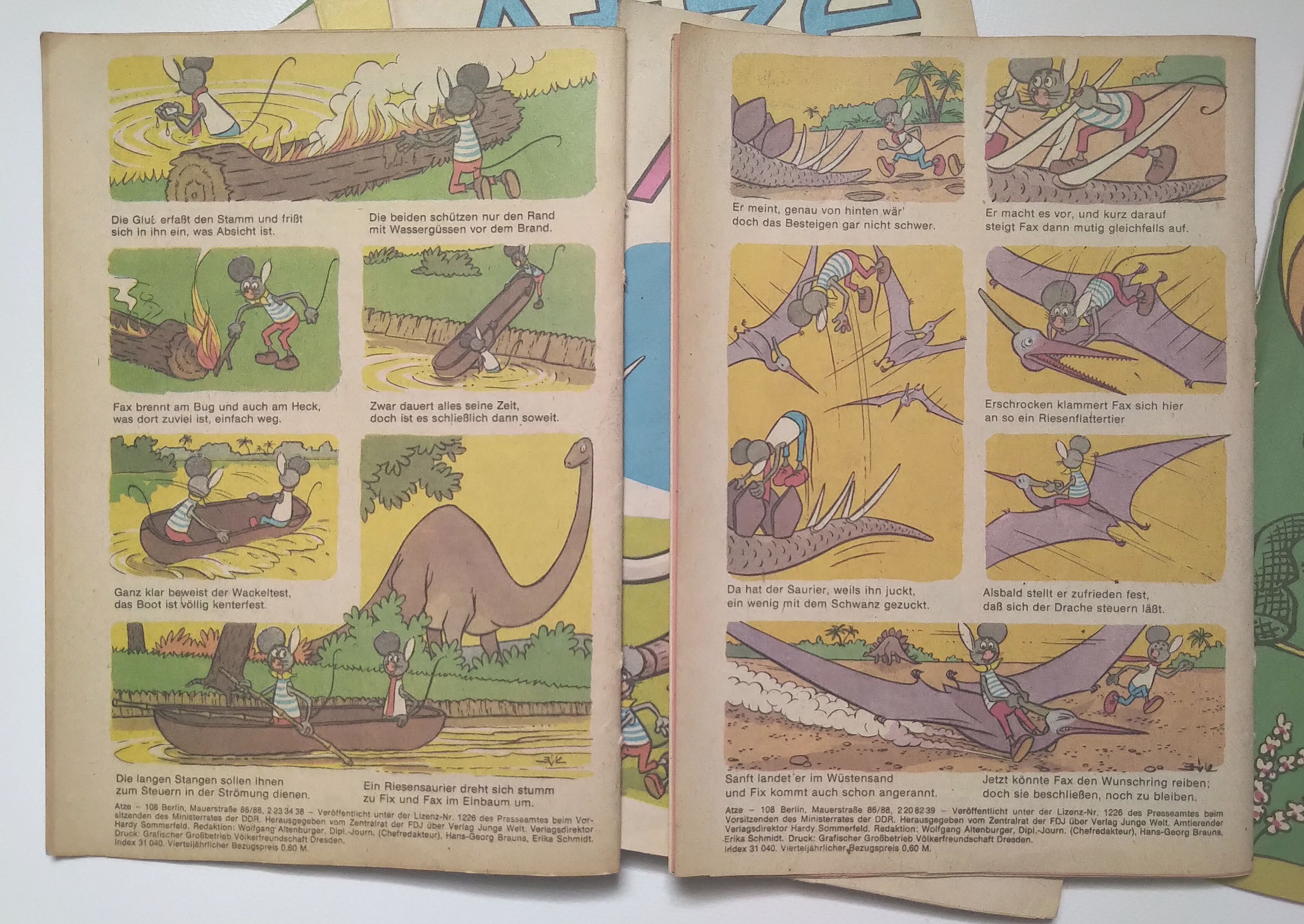 Atze Hefte 1 Jahrgang mit 12 Heften DDR Kinder Comic 1974