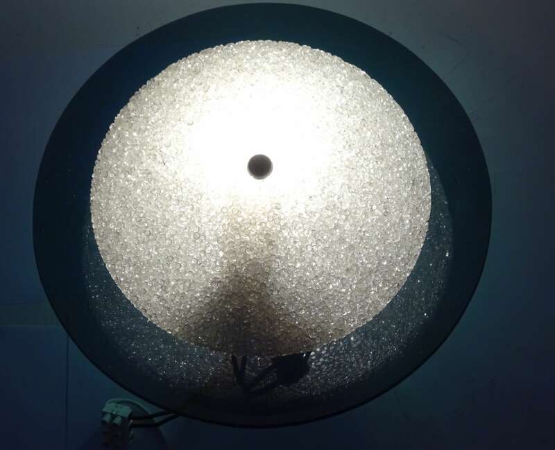 Vintage Wandlampe DDR Rund Plastik Leuchte Lampe Space Age Eisdekor 
