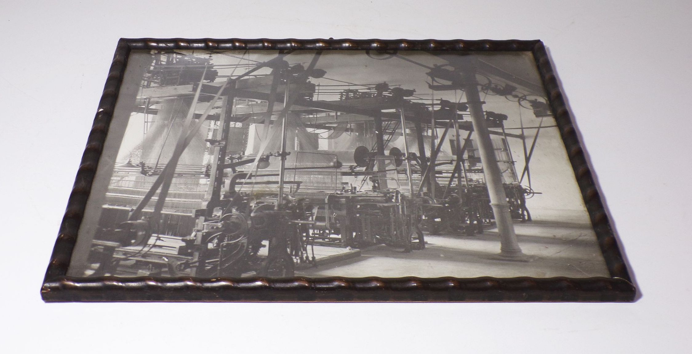 Alte Fotografie Webstuhl Webstühle Weberei Bilderahmen 