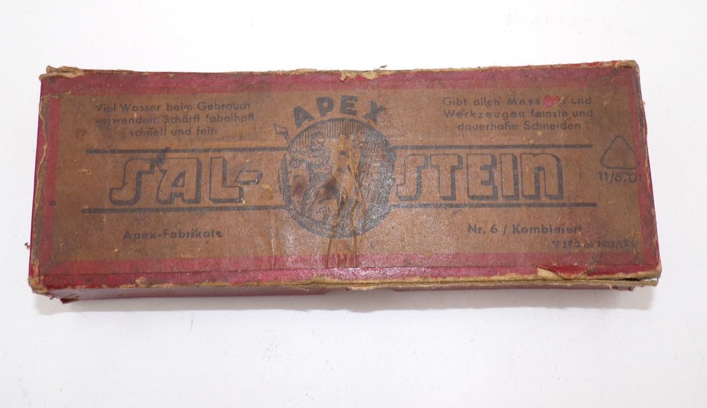 Apex Sal Stein Abziehstein Wetzstein Schleifstein OVP Apex Sal Stein Abziehstein Wetzstein Schleifstein OVP