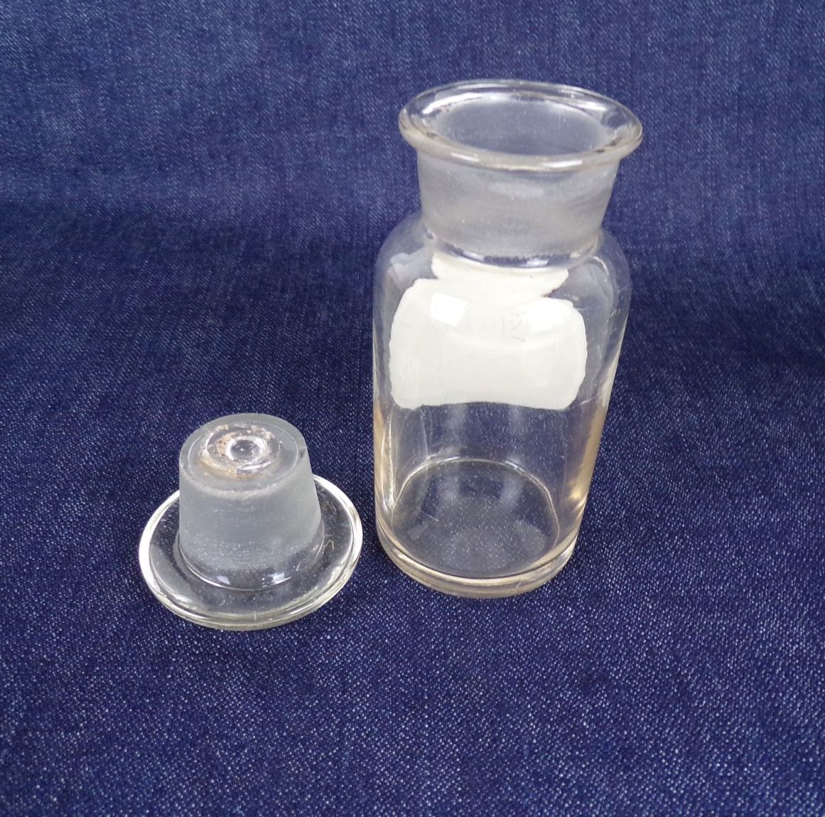 Alte Apothekerflasche Vorratsgefäß Paprika 10 cm Glas Deko