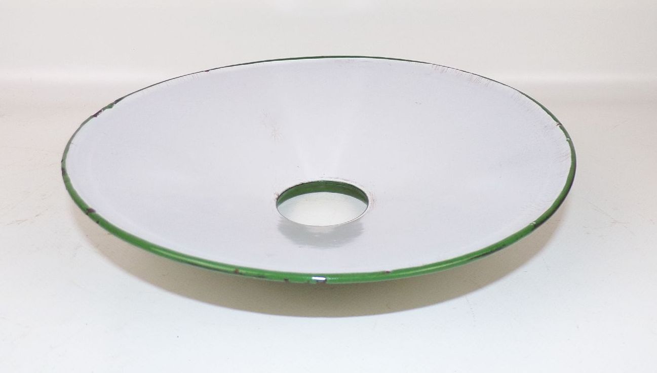 Emaille Lampenschirm Grün Weiß Ersatzschirm email vintage