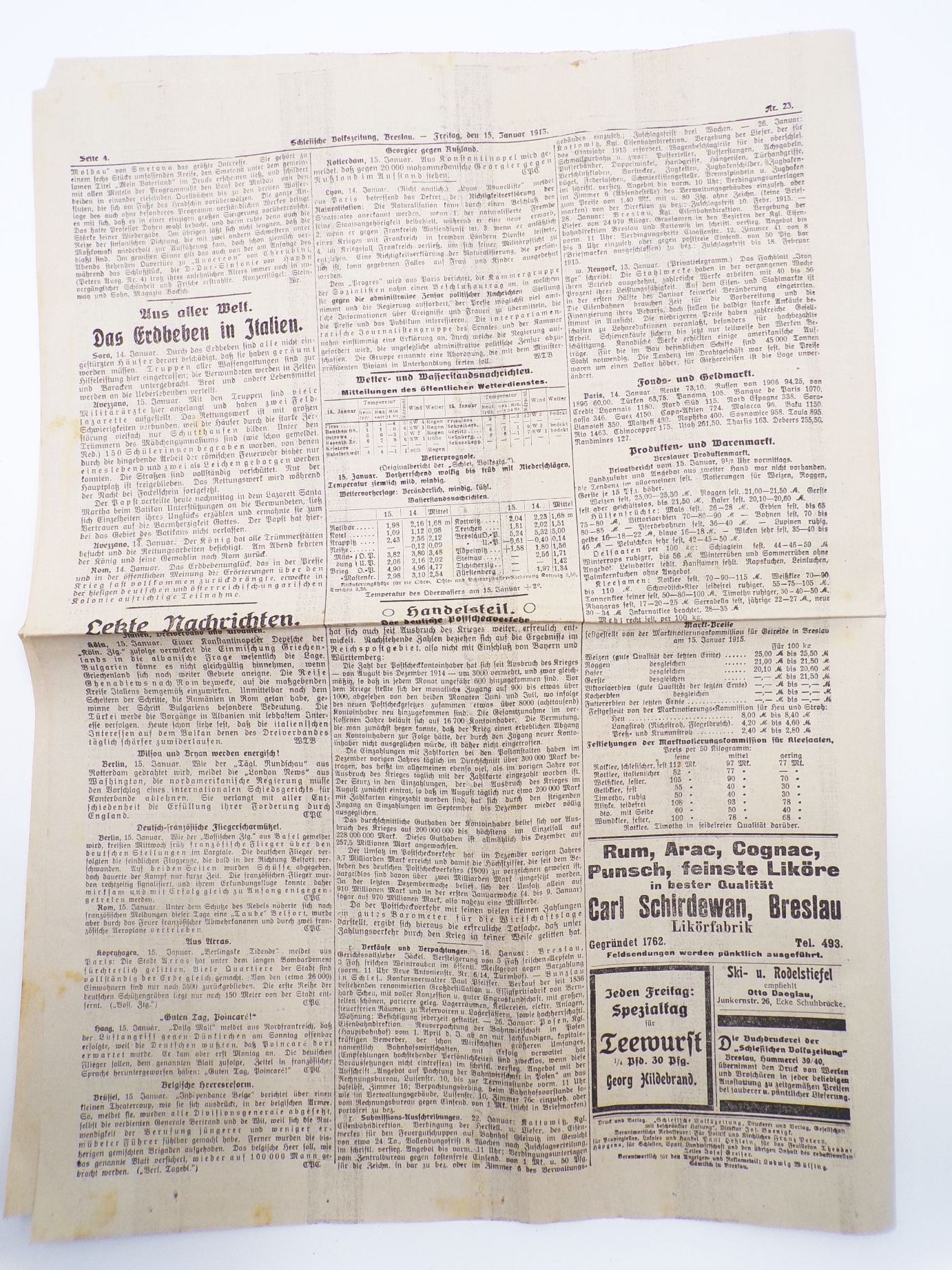 Schlesische Volkszeitung 1915 Nr 23 Neue deutsche Angriffe bei Soissons
