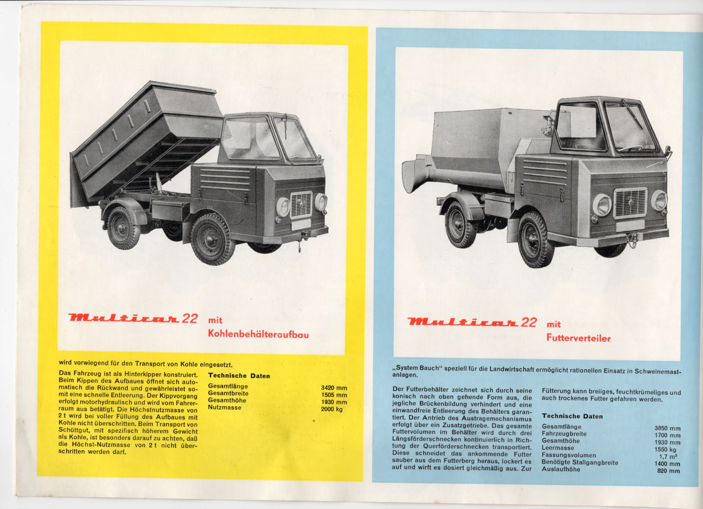 Altes Prospekt Multicar 22 Zusatzgeräte Waltershausen 1971 Altes Prospekt Multicar 22 Zusatzgeräte Waltershausen 1971