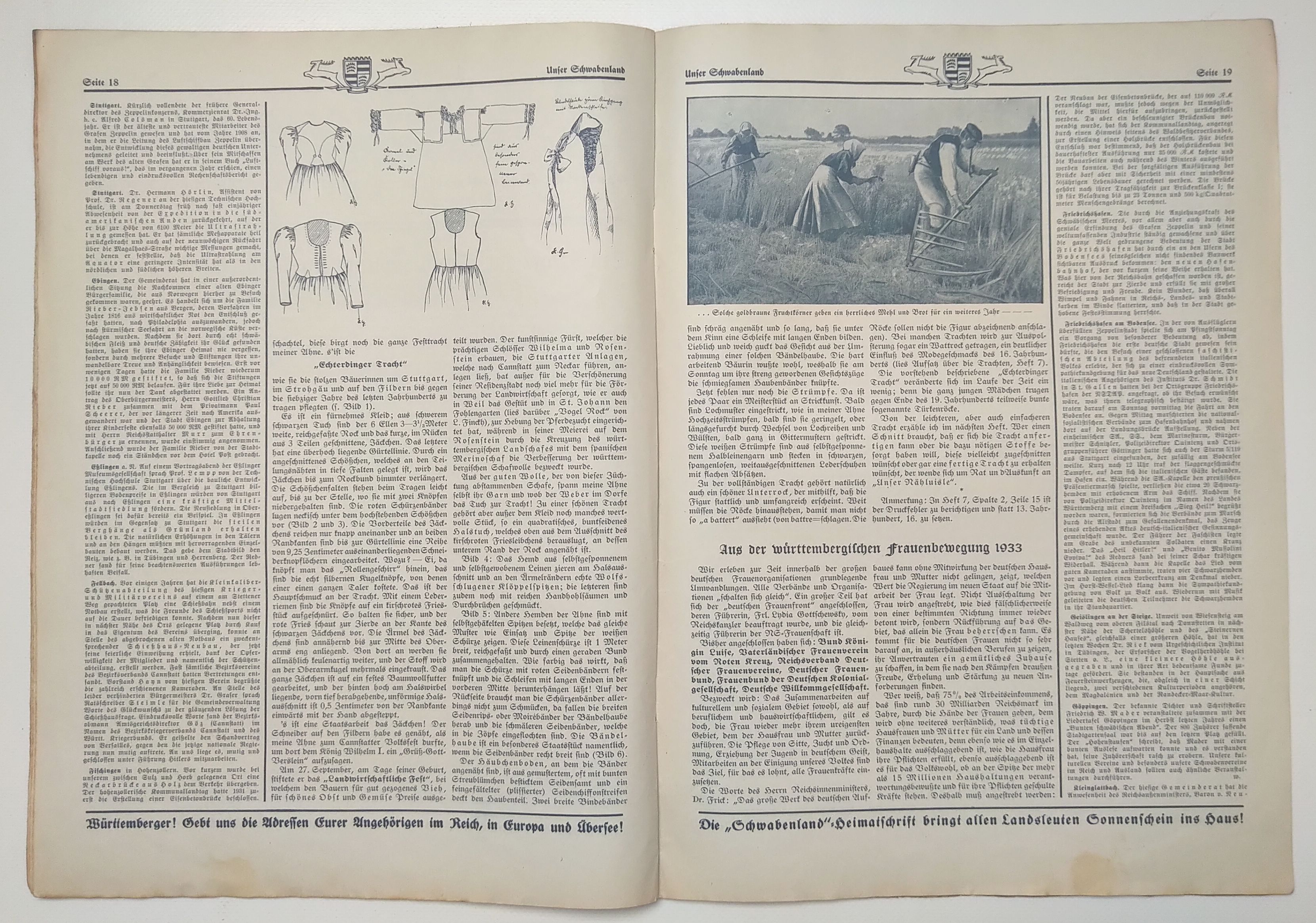Unser Schwabenland alte Zeitschrift 1933 Nr 8 Das 15 deutsche Turnfest Stuttgart