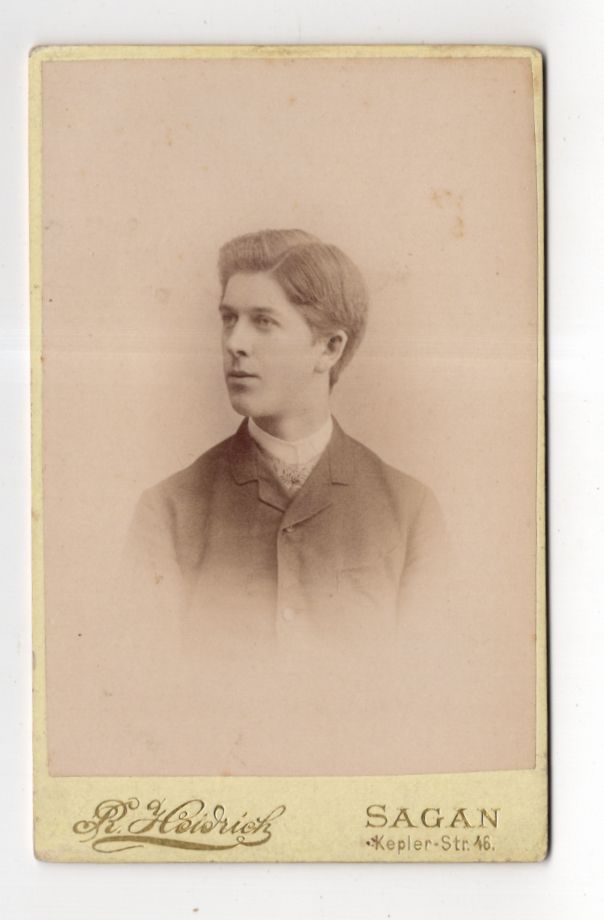 CDV Foto junger Mann Sagan Schlesien Polen um 1900 