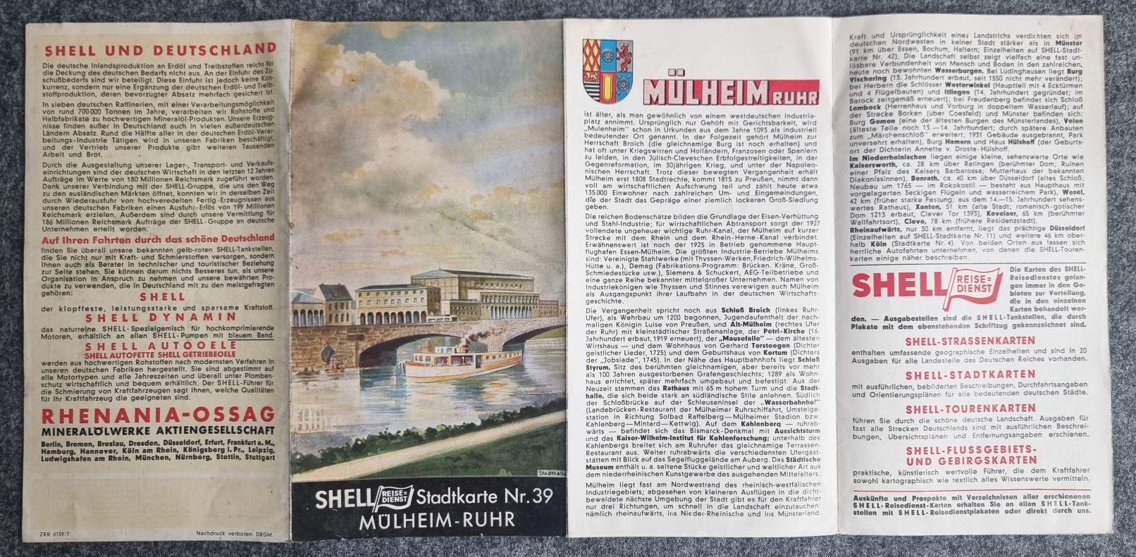 Shell Stadtkarte Nr 39 Mülheim Ruhr Stadthalle 1930er Karte Shell Stadtkarte Nr 39 Mülheim Ruhr Stadthalle 1930er Karte