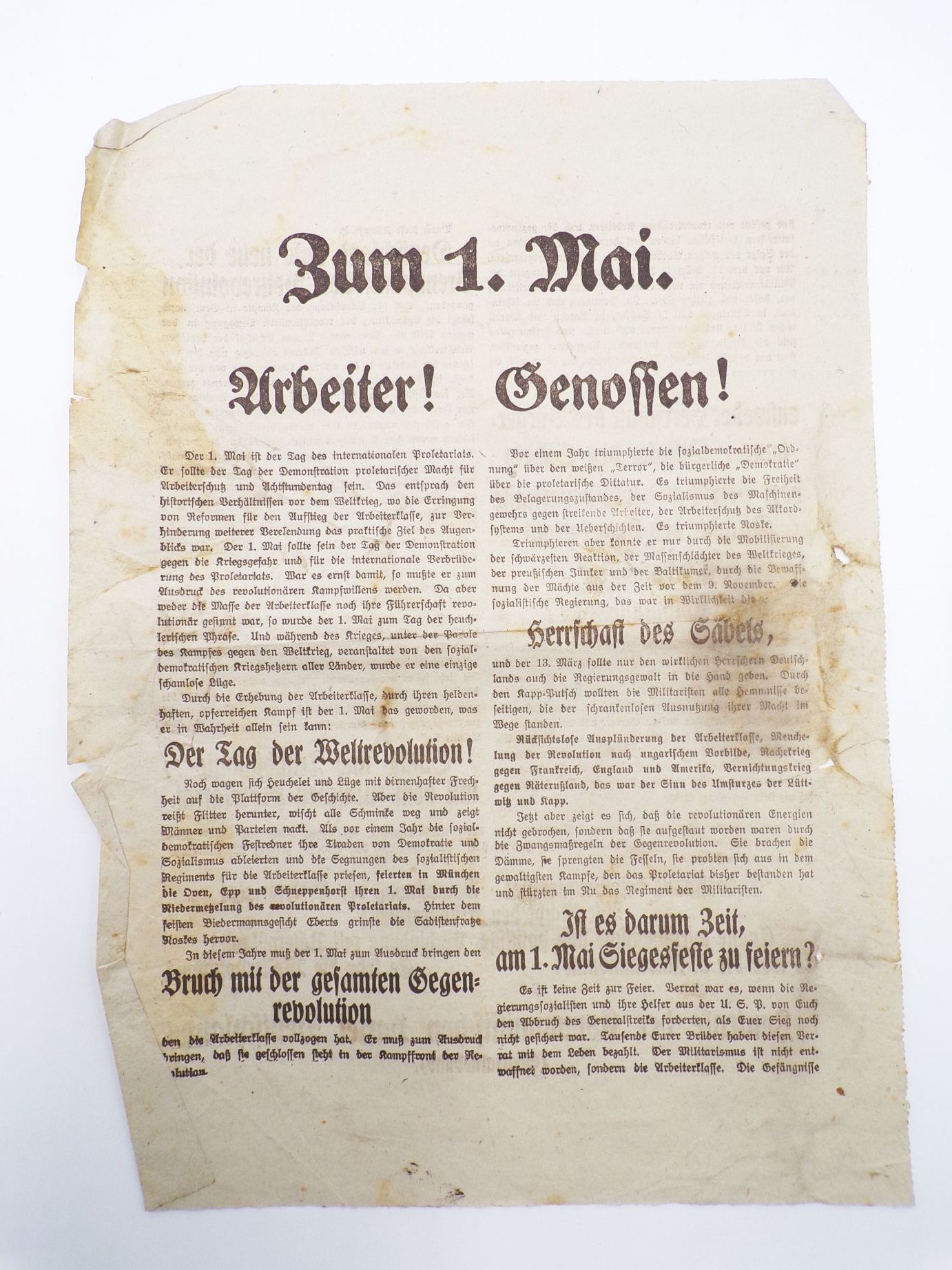 Original Flugblätter KPD SPD Kommunisten 1919 Räterepublik Nürnberg 