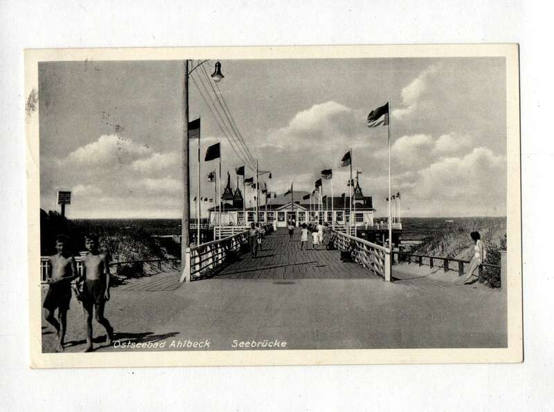 Ak Ostseebad Gaststätte Seebrücke Ahlbeck 1938 Fernruf 489