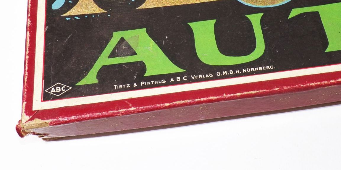 Auto Brettspiel Tietz und Pinthus ABC Verlag Nürnberg 1910er 1920er 