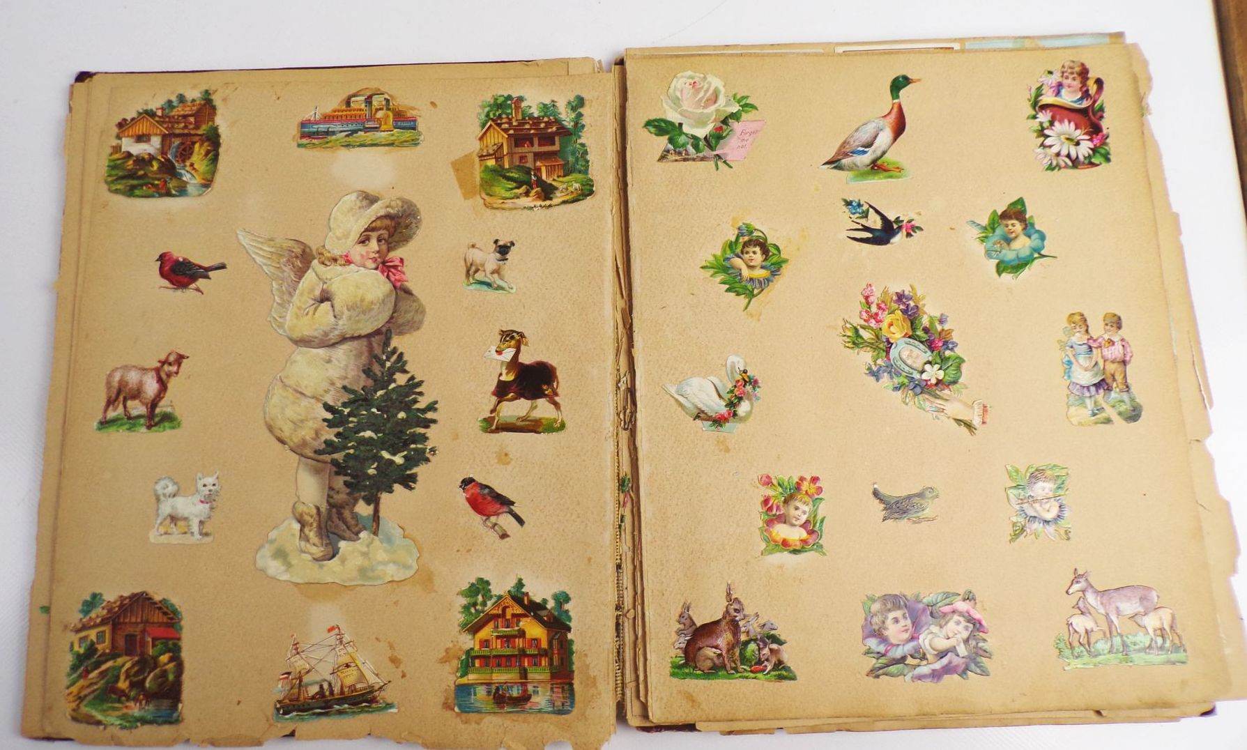 Konvolut alte Oblaten Glanzbilder um 1900 scraps