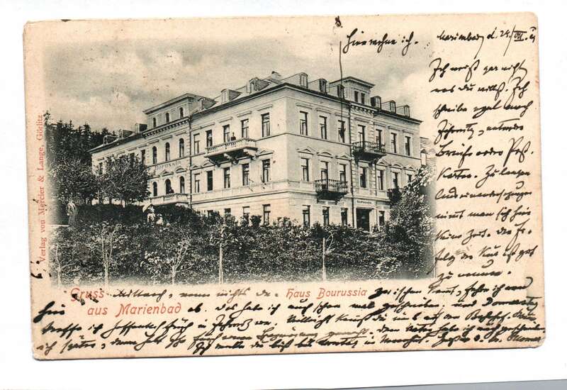 Ak Gruß aus Marienbad Haus Bourussia 1899