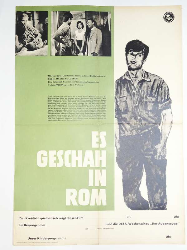 DDR Filmplakat Es geschah in Rom Mauro Bolognini 1962 Progress 