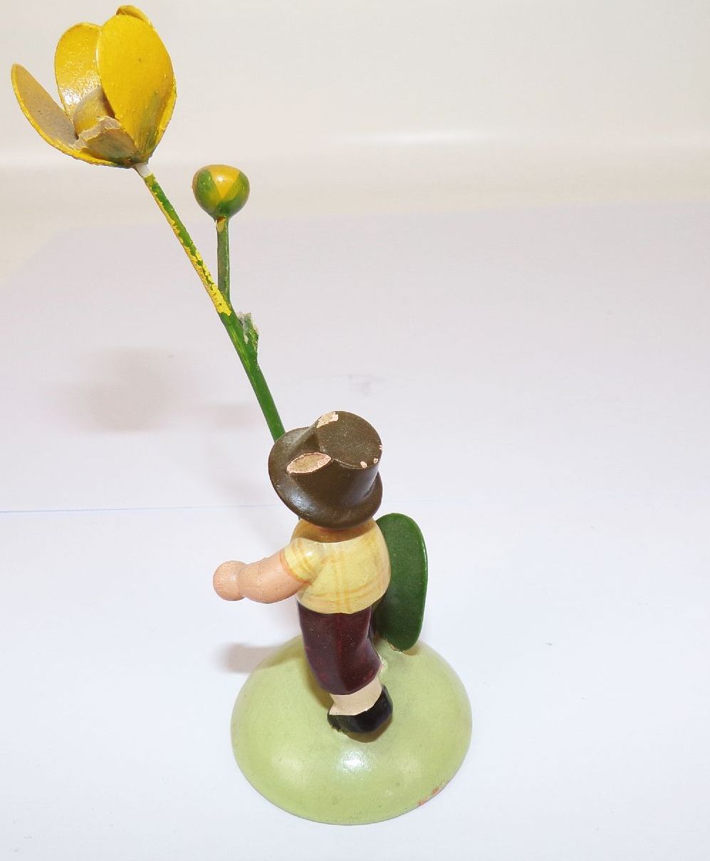 KW Blumenkind Erzgebirge alte Holzfigur