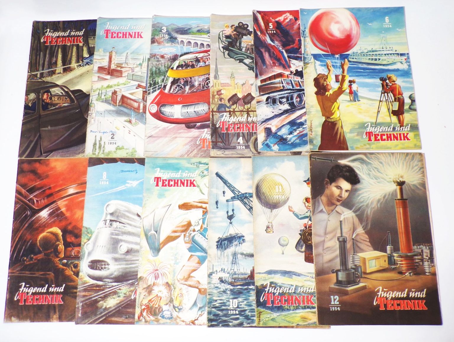 Jugend und Technik kompletter Jahrgang 12 Hefte 1954 