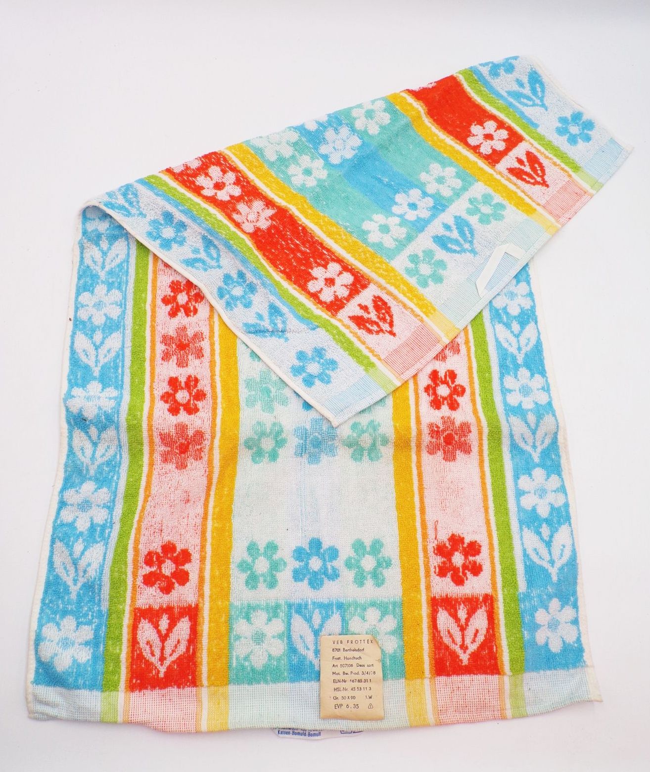 Frottee Handtuch 2 Stück DDR Bunt Vintage Frottee Handtuch 2 Stück DDR Bunt Vintage