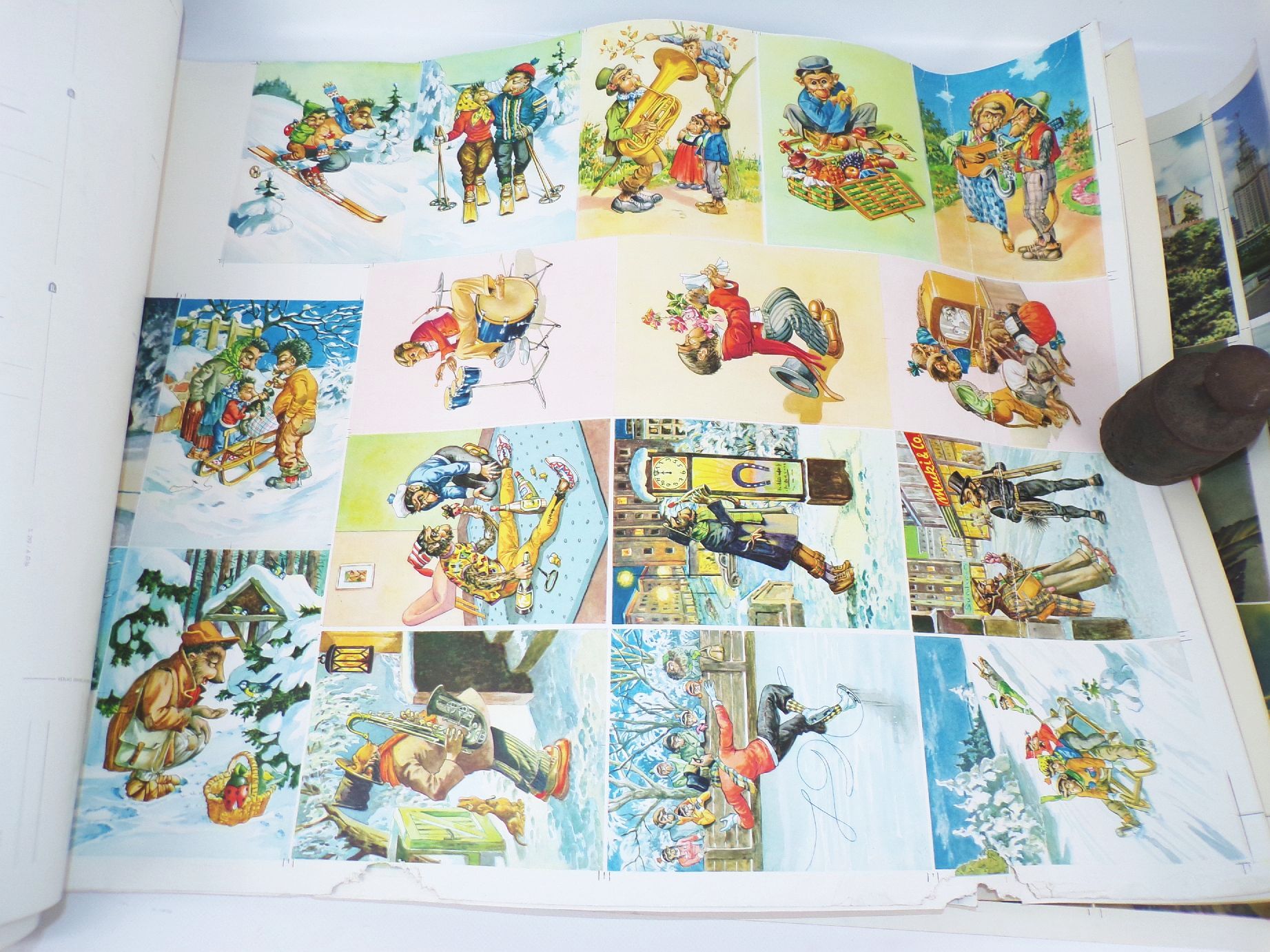 Druckbögen Muster DDR Ansichtskarten Postkarten Mecki Blumen Künster 