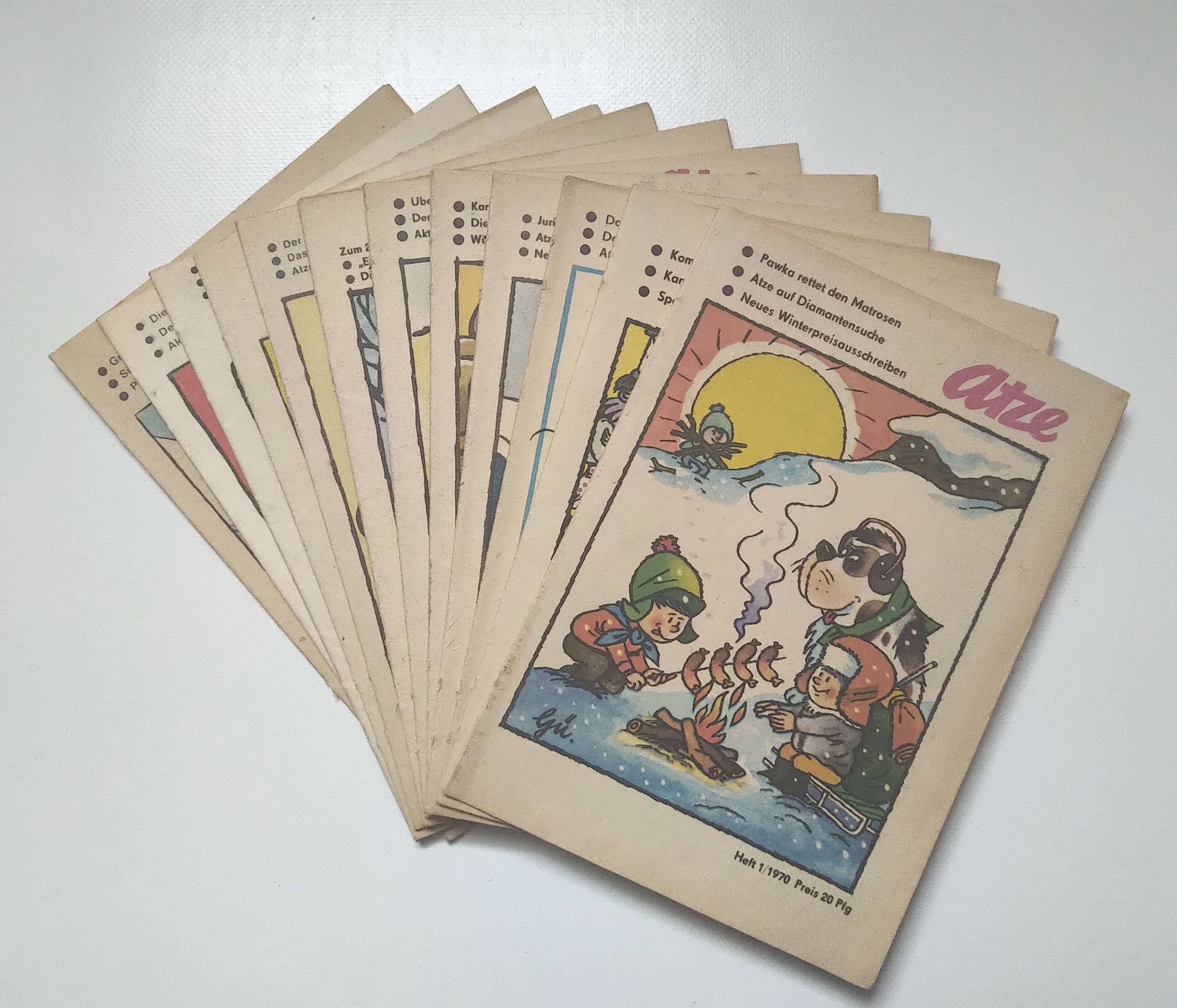 Atze Comic Jahrgang 12 Hefte Kinder DDR 1970