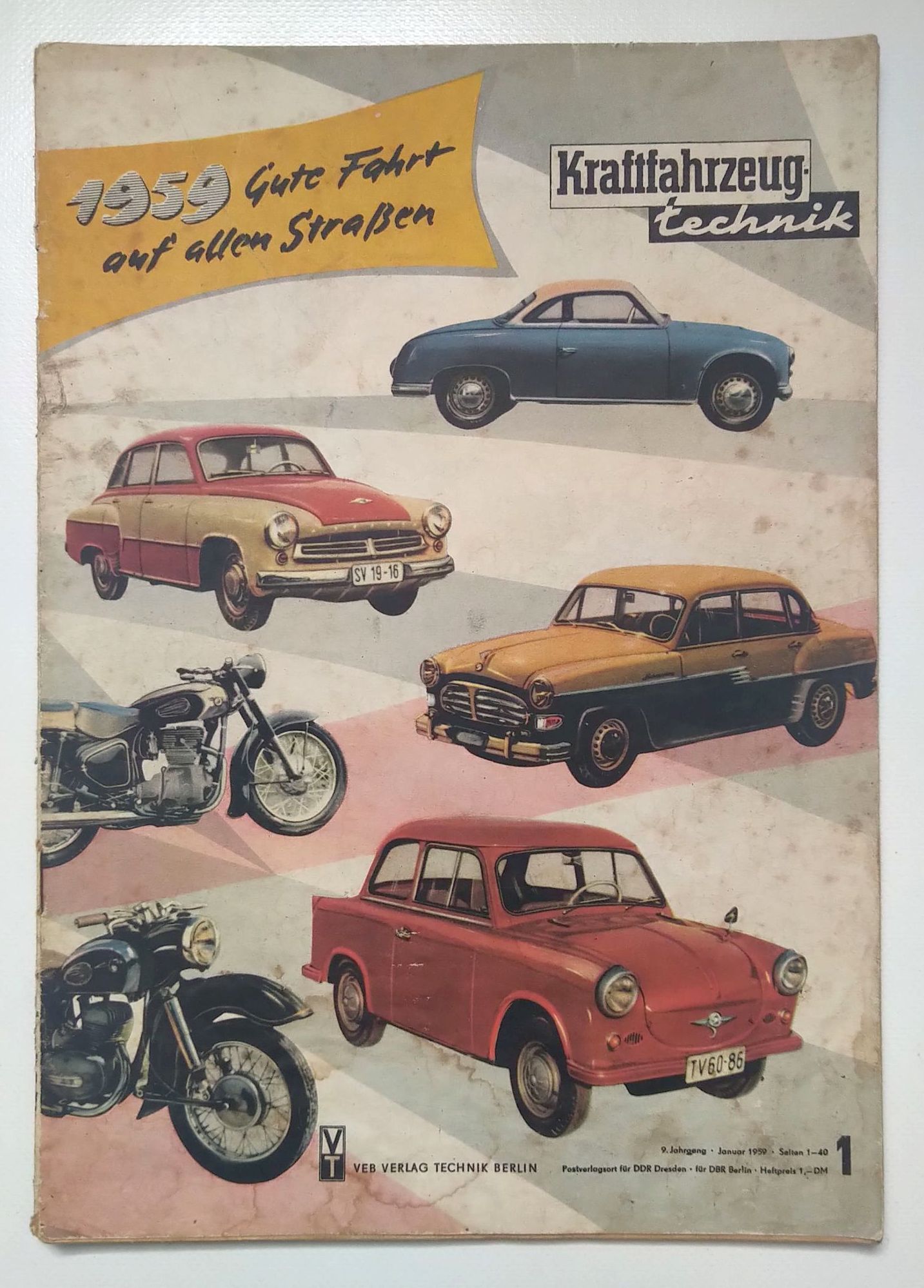 Kraftfahrzeugtechnik Zeitschrift DDR Nr 1 Pflege der Schmierungstechnik 1959