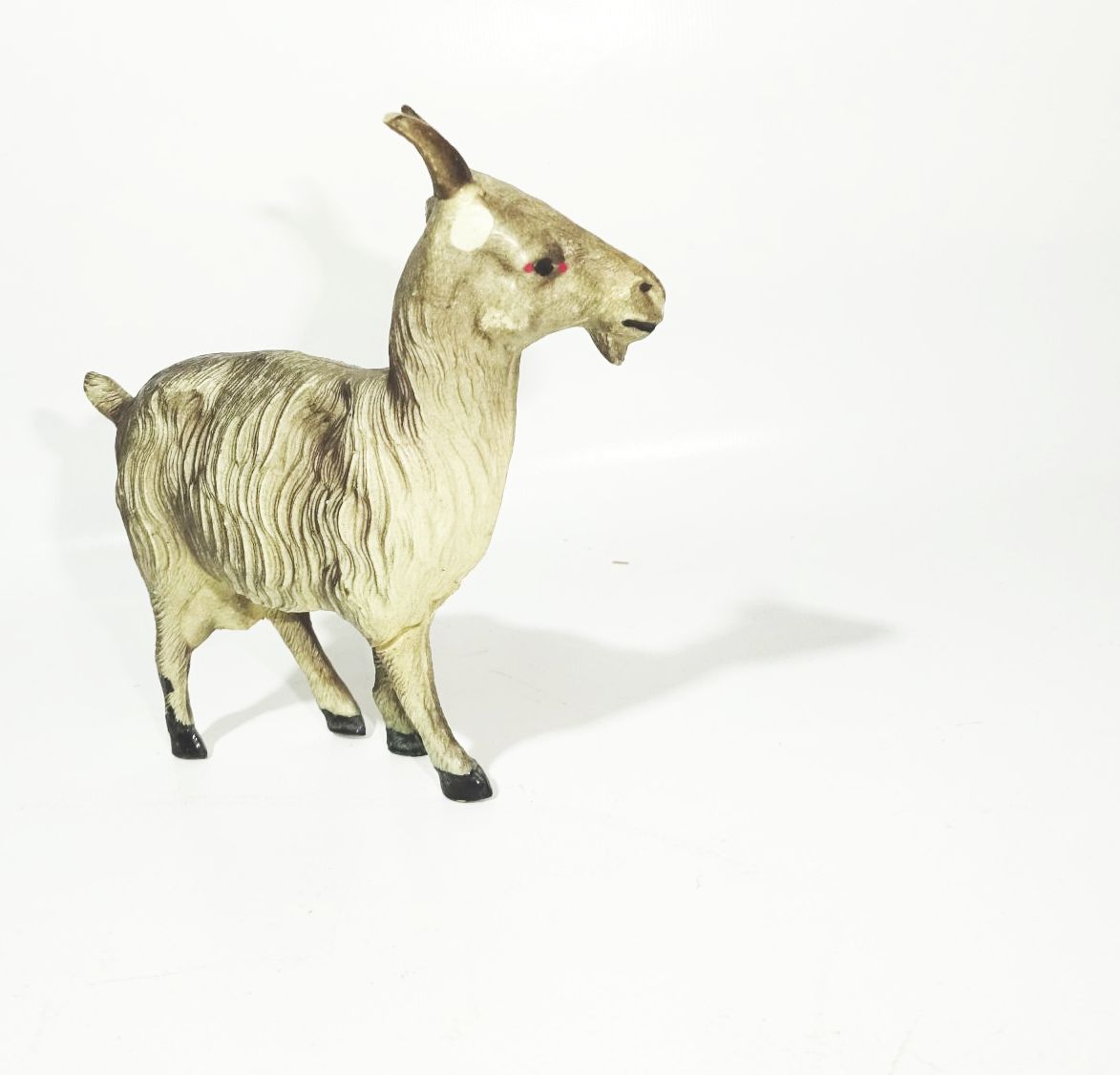 Alte Krippenfiguren 3 Stück Zelluloid Tiere Krippentiere Esel Ziege Schaf 