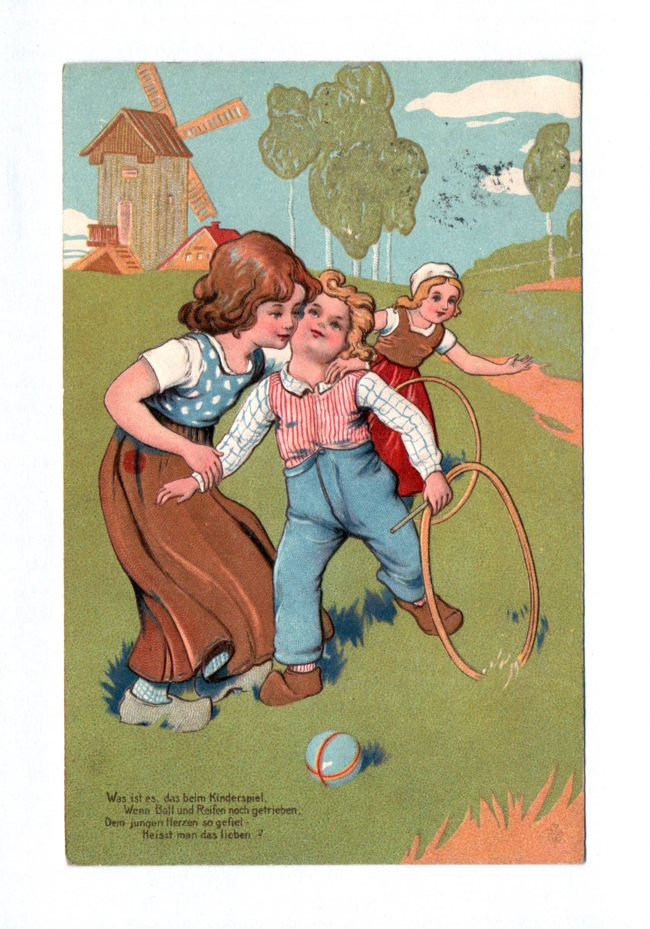 Künstler Ak geprägt 1908 Was ist es das beim Kinderspiel Kinder Künstler Ak geprägt 1908 Was ist es das beim Kinderspiel Kinder