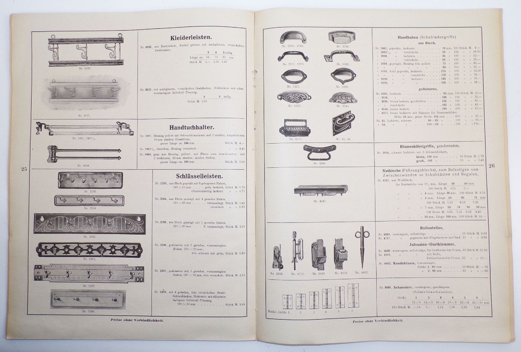 Alter Katalog Belaco Kurzwaren Werkzeuge 1926 Schlösser Klingel Haken 