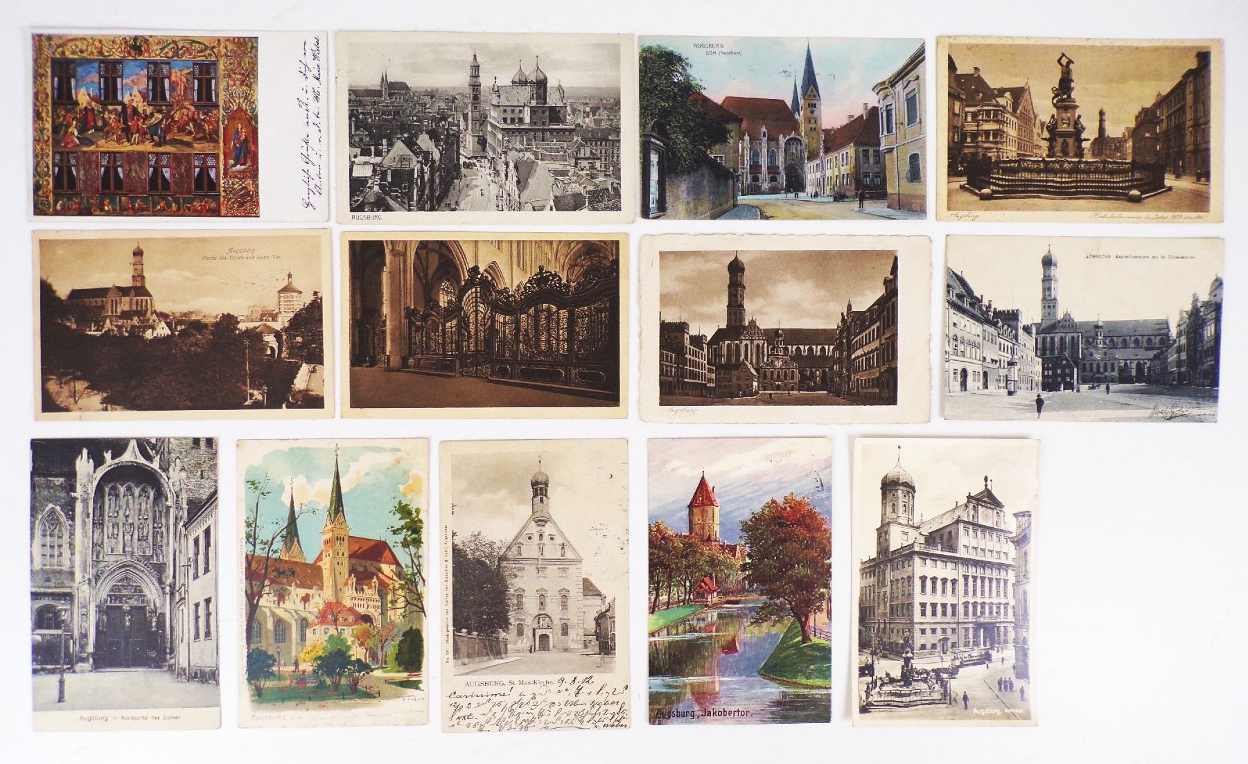 Ak Augsburg 13 Stück um 1910 Sammlung 