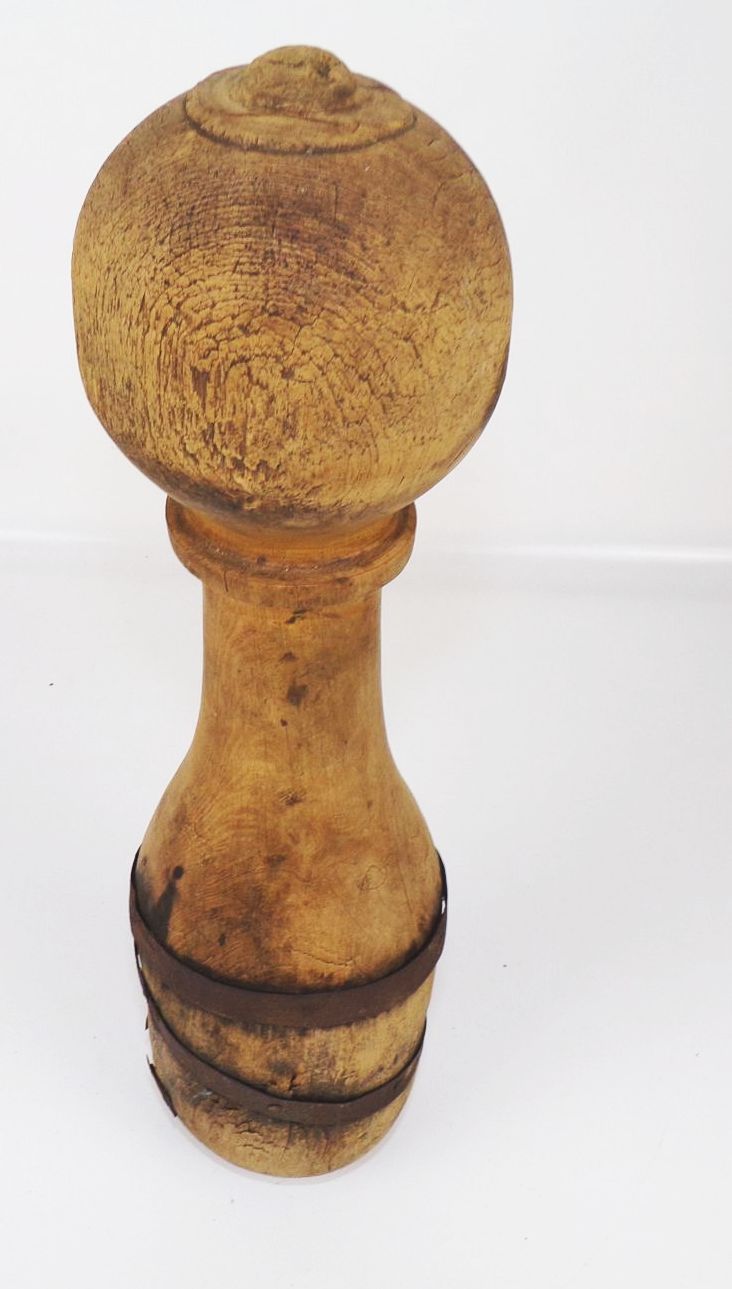 Alter Pin Holzkegel Kegeln Vintage Dekoration 