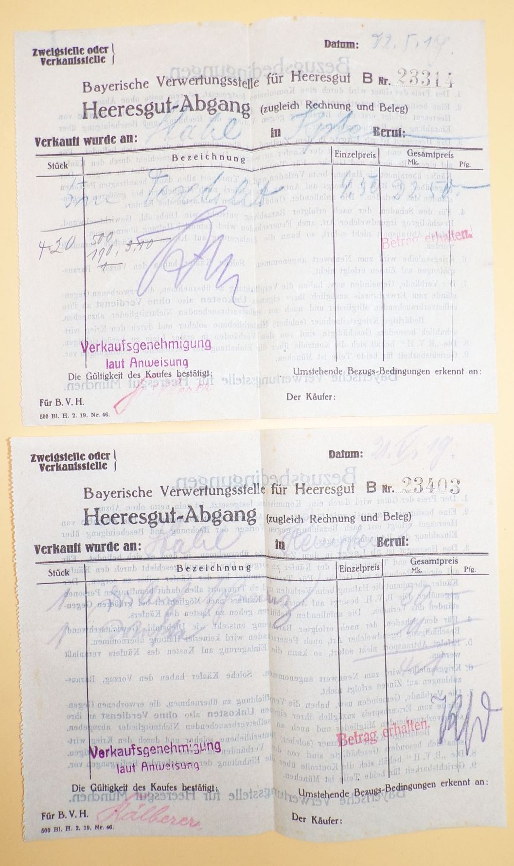 Konvolut Dokumente Milchwirtschaft Käse Versorgung 1 Wk Bayern