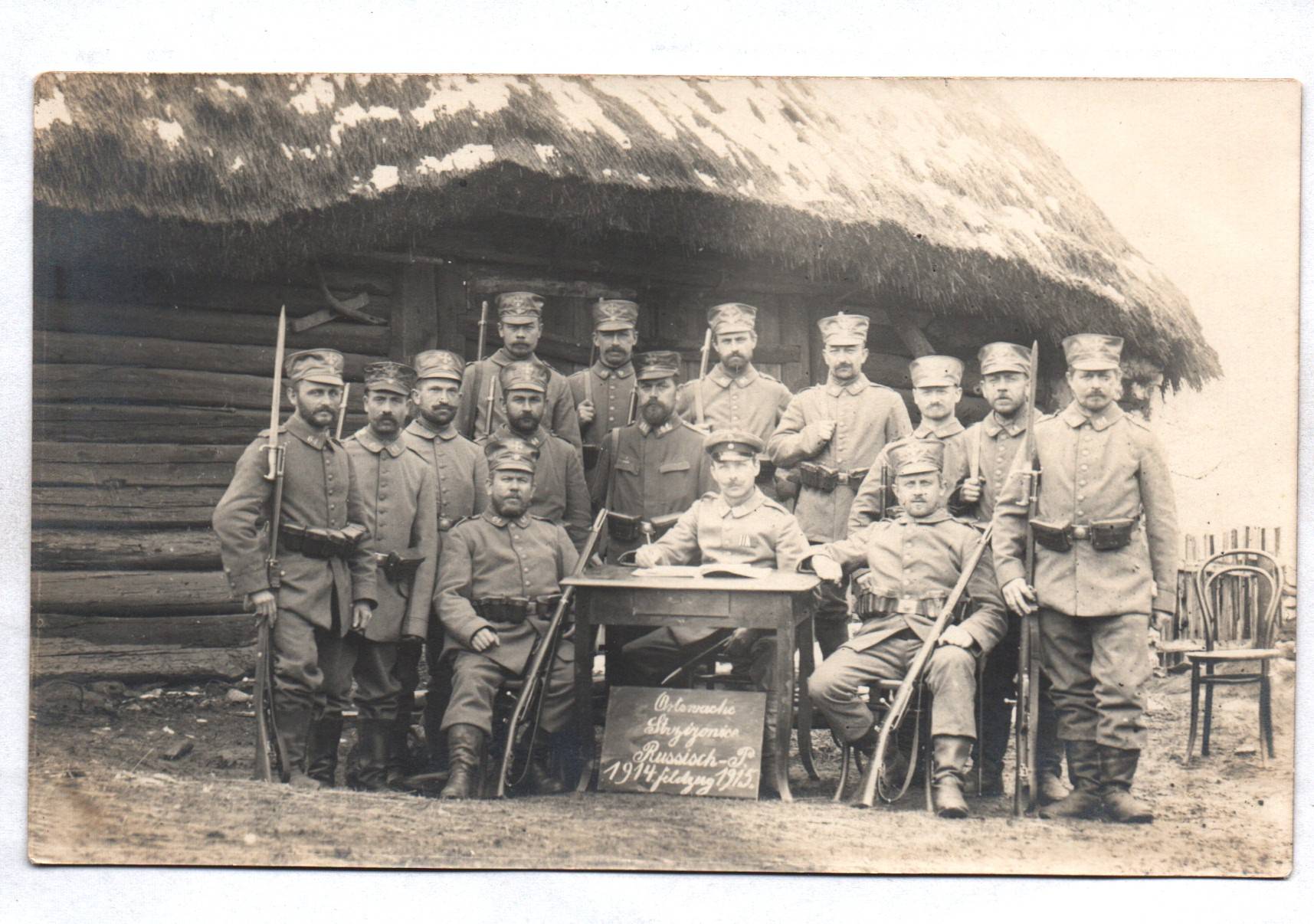 Foto Ak Strzeżenice Russisch Polen Landwehr Soldaten 1915 Ortswache