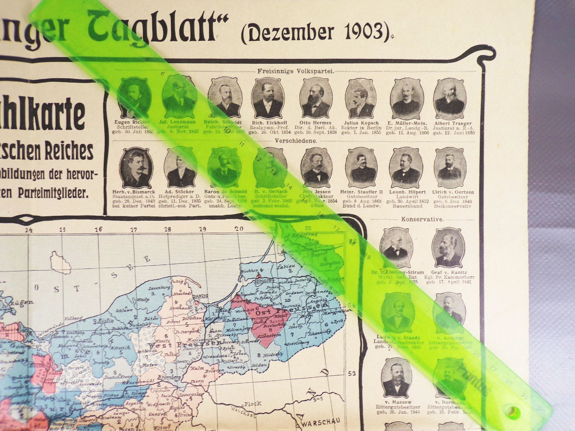 Erlangen Tageblatt Wahlkarte Partei Mitglieder Politik 1903 Erlangen Tageblatt Wahlkarte Partei Mitglieder Politik 1903