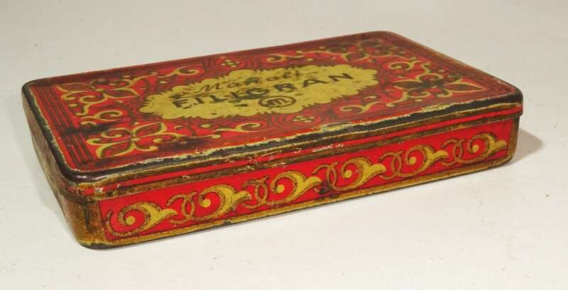 Zigarettendose Manoli Filigran Berlin 1920er vintage box Reklame