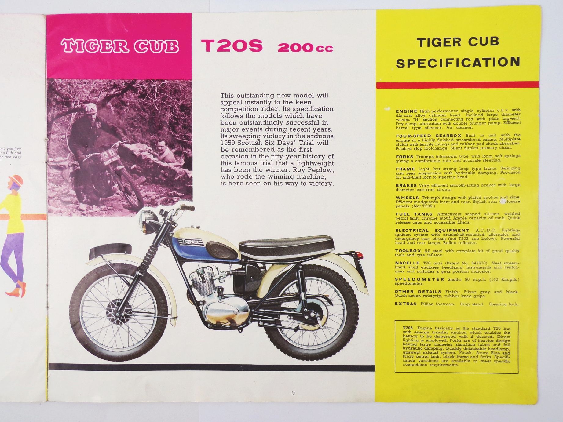 Triumph Motorrad Prospekt 1959 motorcycle Oldtimer 