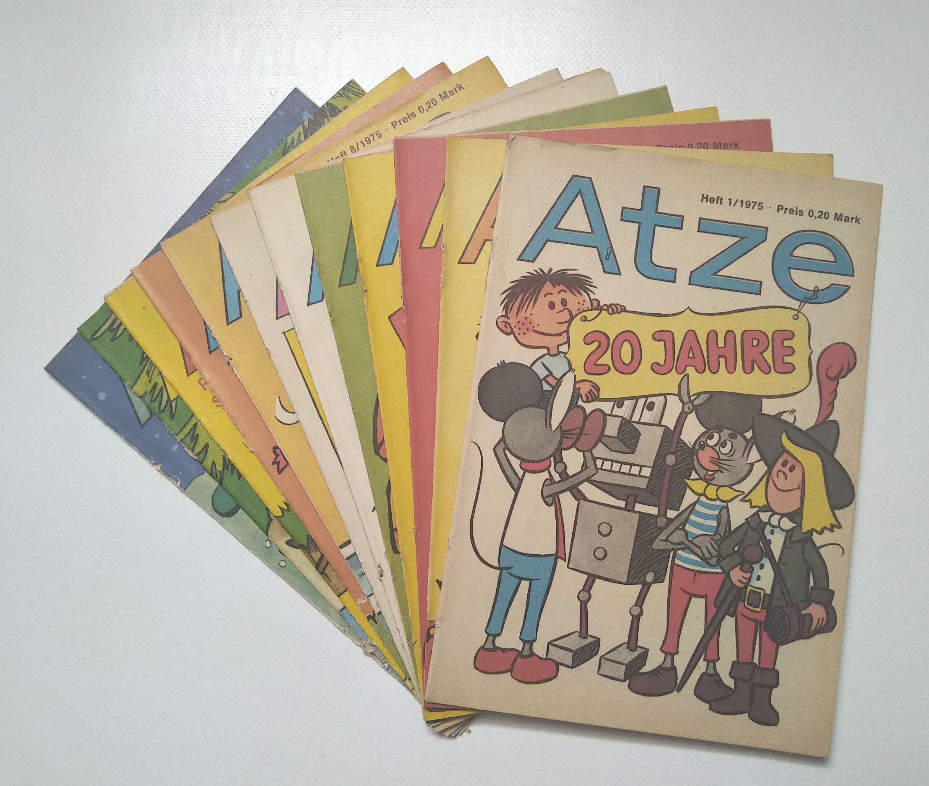 Atze Comics 1 Jahrgang mit 12 Heften Kinder DDR 1975
