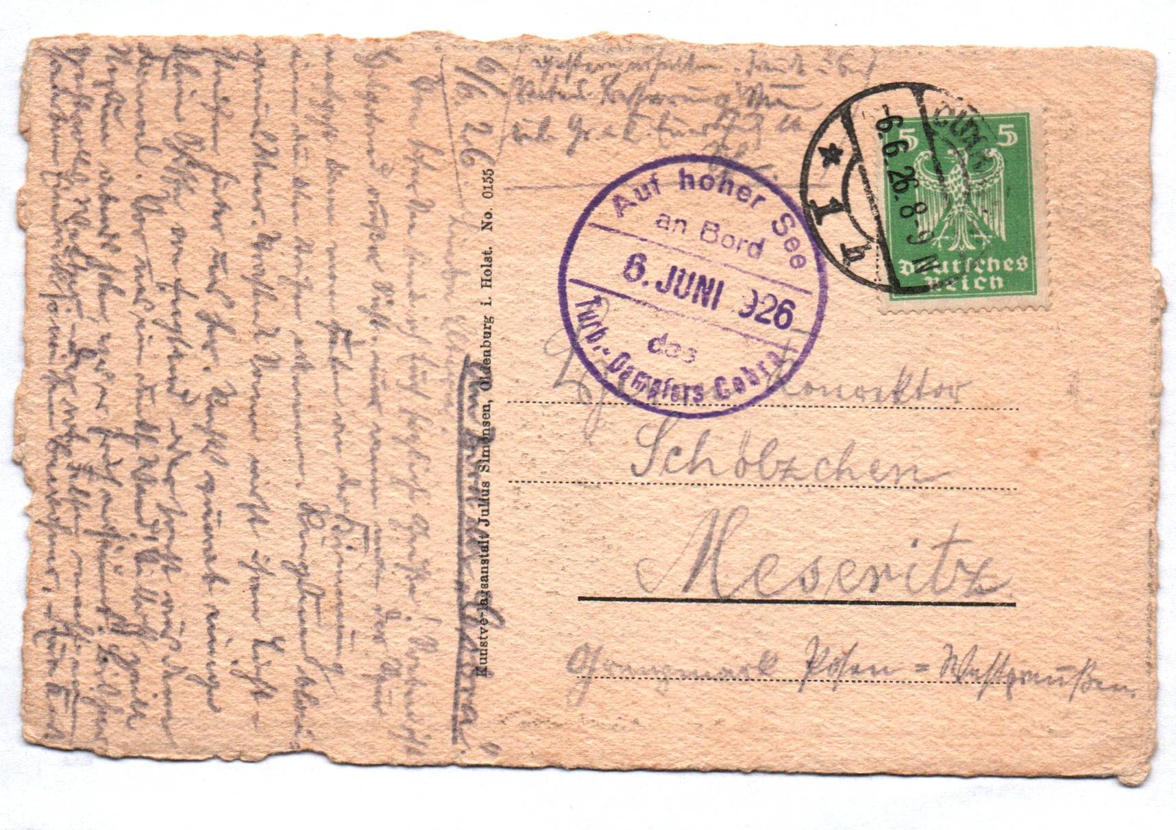 Ak Helgoland Felspartie Nordspitze Welin Stempel 1926 Dampfer Cobra 