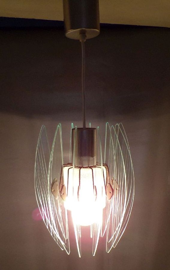 Vintage Deckenleuchte Erich Klemm E27 transparent 60er Jahre Design Lampe 