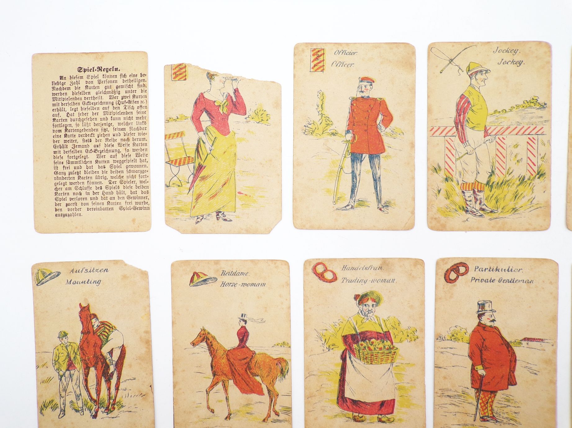 Wettrennspiel um 1880 Kartenspiel 