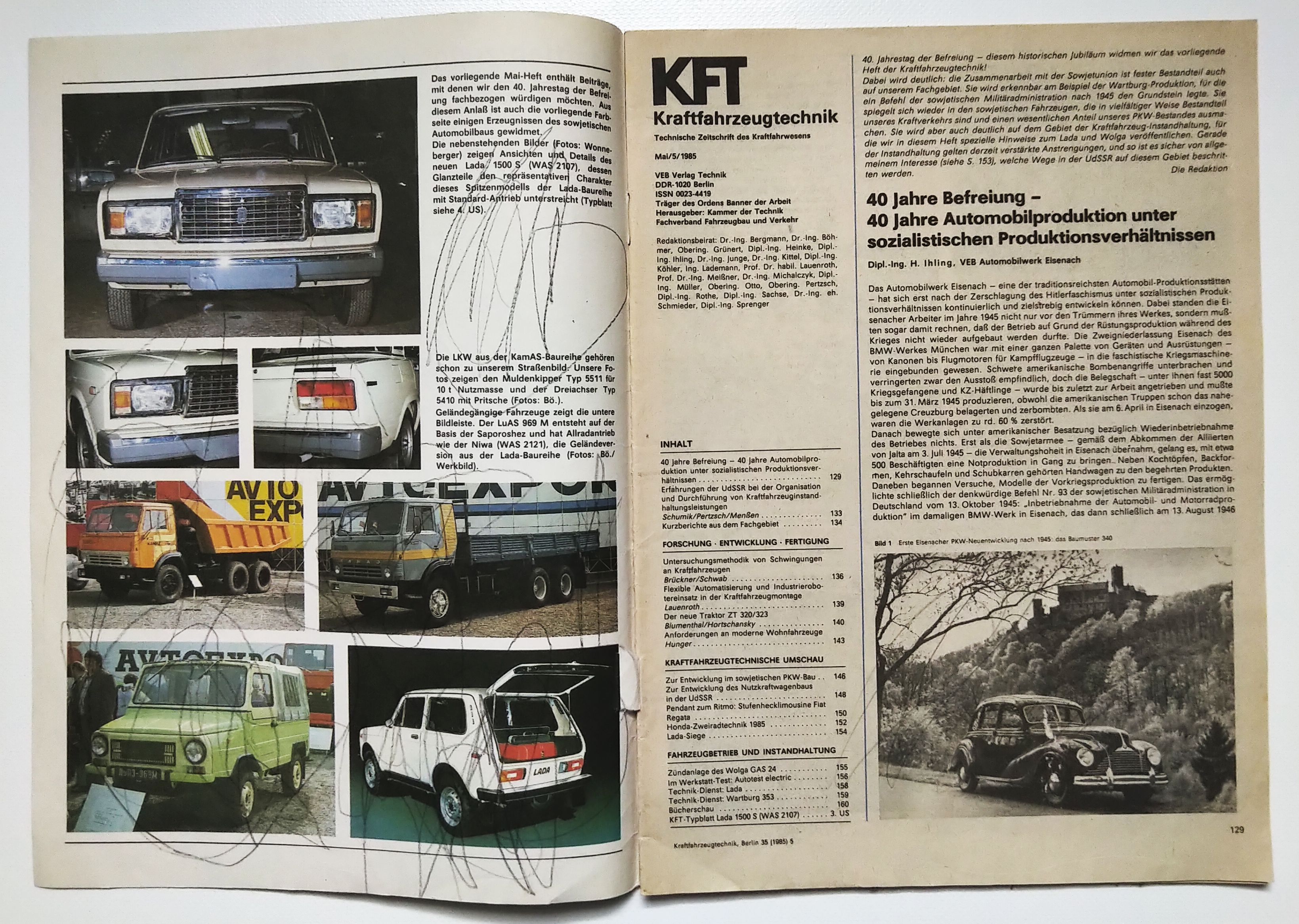 KFT Kraftfahrzeugtechnik Zeitschrift Nr 5 Wartburg Modell 1985