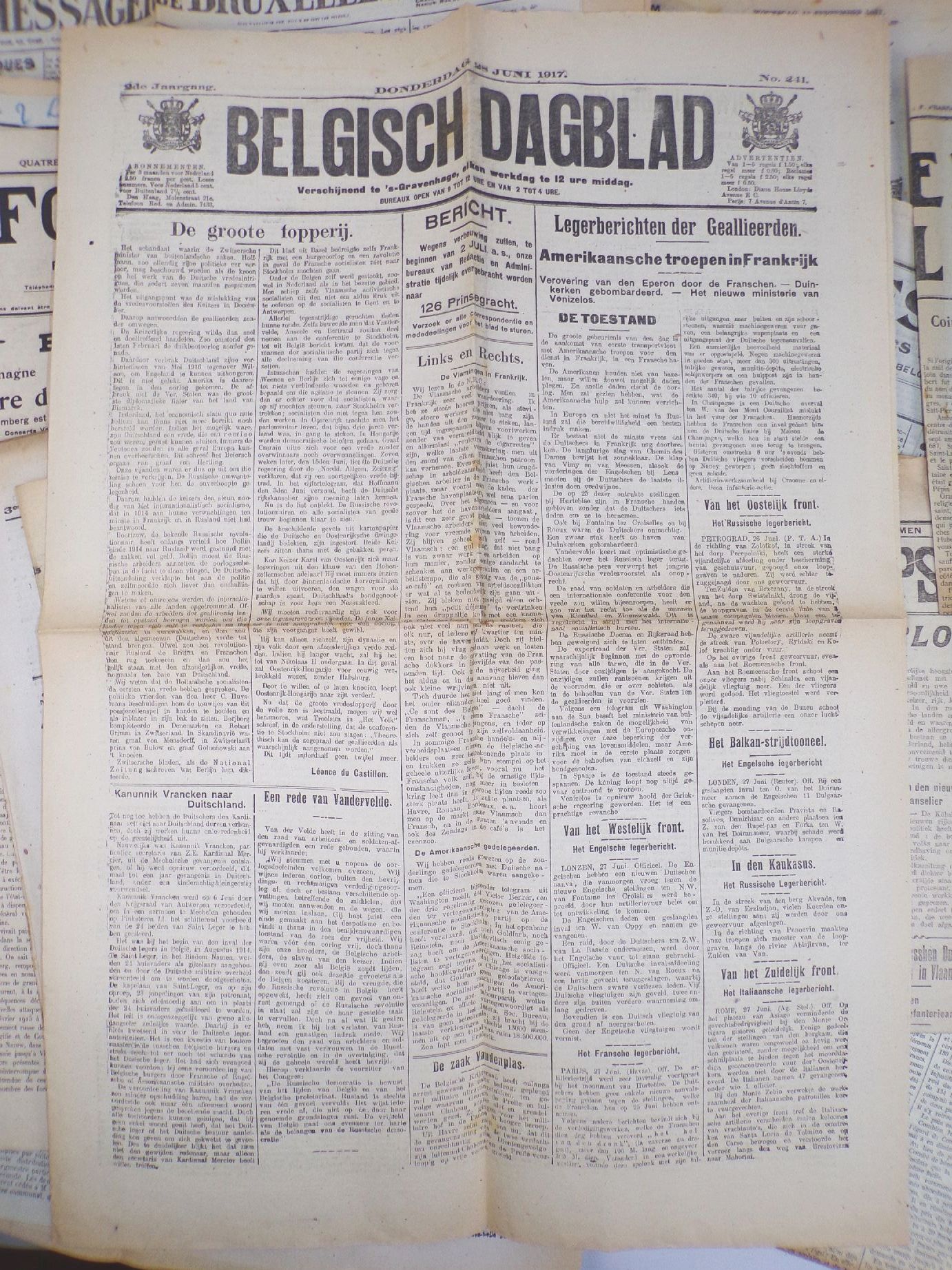 Konvolut belgische Zeitungen 1 Weltkrieg WW1 Belgien