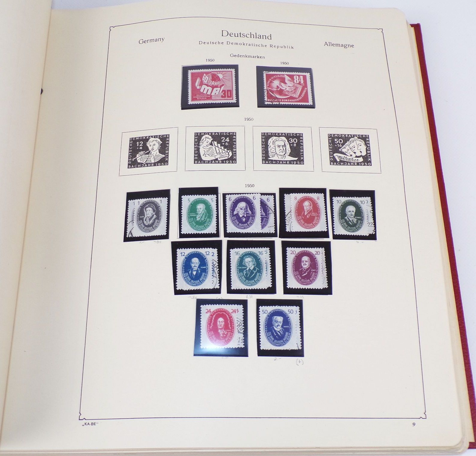 Kabe Album SBZ DDR 1949 bis 1968 Briefmarken Mao Schiller Köpfe