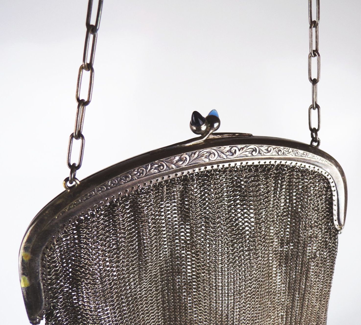 Handtasche Alpacca Abendtasche um 1900 Antik 