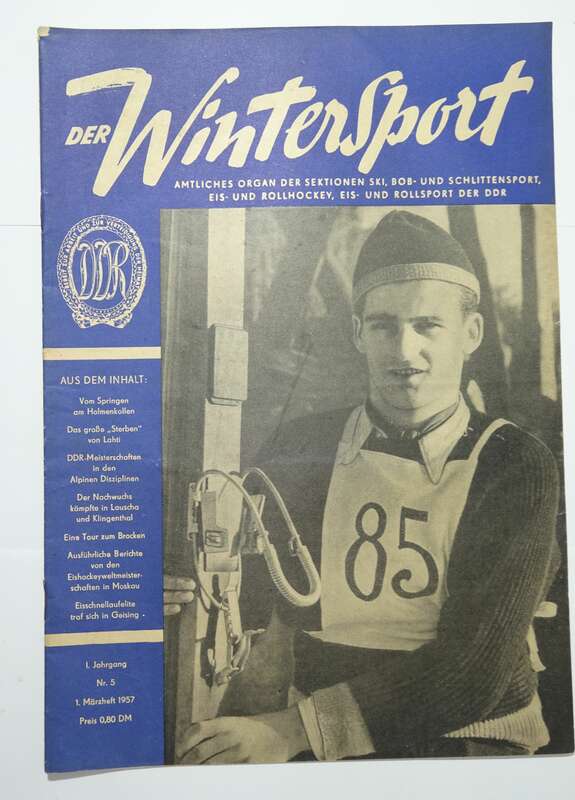 Der Wintersport Nr 5 von 1957 DDR Meisterschaften Eishockey WM Moskau 